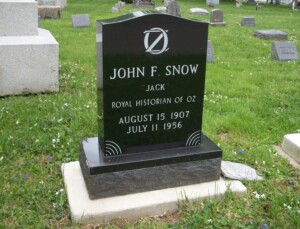 A picture of the headstone of John F. "Jack" Snow.